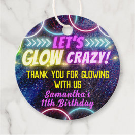 Farbenfrohe Party "Let's gllow Crazy Neon Lights" Geschenkanhänger