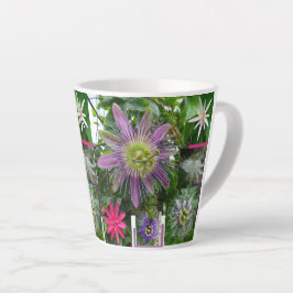 Farbenfrohe Passionsleidenschaft Blume Collage Lat Milchtasse