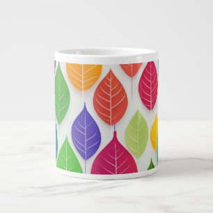 Farbenfrohe Pastel Blätter Abstrakt Minimalistisch Jumbo-Tasse