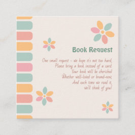 Farbenfrohe Pastel Blume Kinderdusche Buchanfrage Begleitkarte