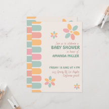 Farbenfrohe Pastel Blume Kinderdusche Party