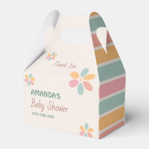 Farbenfrohe Pastel Blume Kinderdusche Party Geschenkschachtel