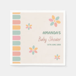 Farbenfrohe Pastel Blume Kinderdusche Party Serviette