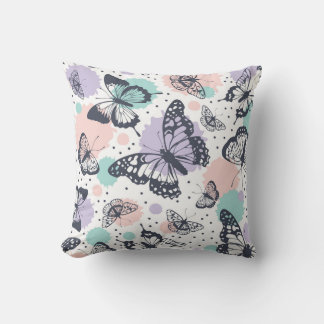 Farbenfrohe Pastel Butterfly Sketches Kissen