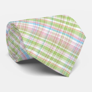 Farbenfrohe Pastel Diagonal Tartan Kariertes Muste Krawatte