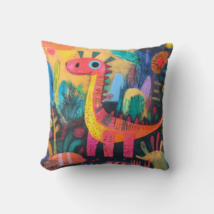 Farbenfrohe Pastel Dinosaurier Kinderzimmer Kinder Kissen
