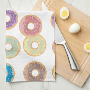 Farbenfrohe Pastel Donuts & Sprinkles Muster Geschirrtuch
