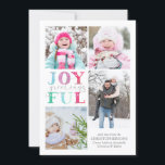 Farbenfrohe Pastel JOYFUL GREETINGS 4 Fotos Feiertagskarte<br><div class="desc">Senden Sie fröhliche JOYFUL GREETINGS in einem spielerischen,  skurrilen Schriftart in verschiedenen Weihnachtspastellfarben,  um vier Fotos zu betonen. Kontaktieren Sie den Designer,  wenn Sie dieses Design modifiziert oder auf einem anderen Produkt haben möchten.</div>