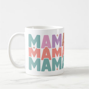 Farbenfrohe Pastel MAMA Geschenk Mama Kaffeetasse