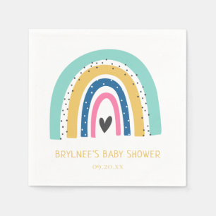 Farbenfrohe Pastel Rainbow Baby Dusche Serviette