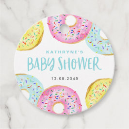 Farbenfrohe Pastel Sprinkle Donuts Kinderdusche Geschenkanhänger
