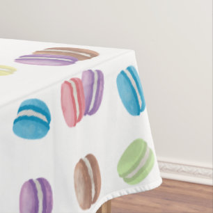 Farbenfrohe Pastel Watercolor Französische Macaron Tischdecke