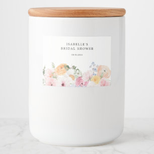 Farbenfrohe Pastell Blumen Lebensmitteletikett