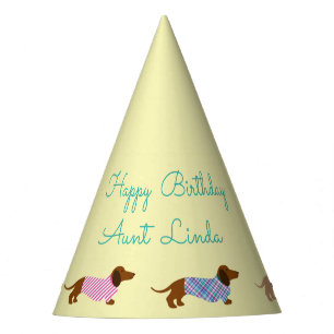 Farbenfrohe Pastell Dackel Party Hat Partyhütchen
