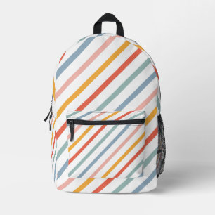 Farbenfrohe Pastell-Diagonalstreifen Bedruckter Rucksack