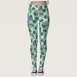 farbenfrohe Pastell-Herbstlaube Leggings
