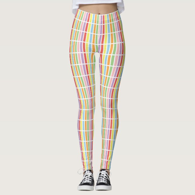 farbenfrohe Pastell Hues Leggings (Vorderseite)