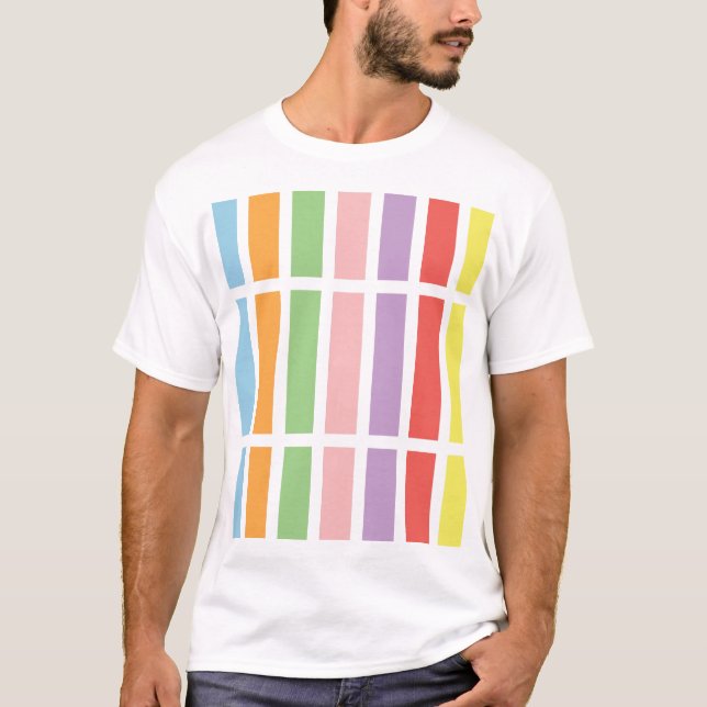 farbenfrohe Pastell Hues T-Shirt (Vorderseite)