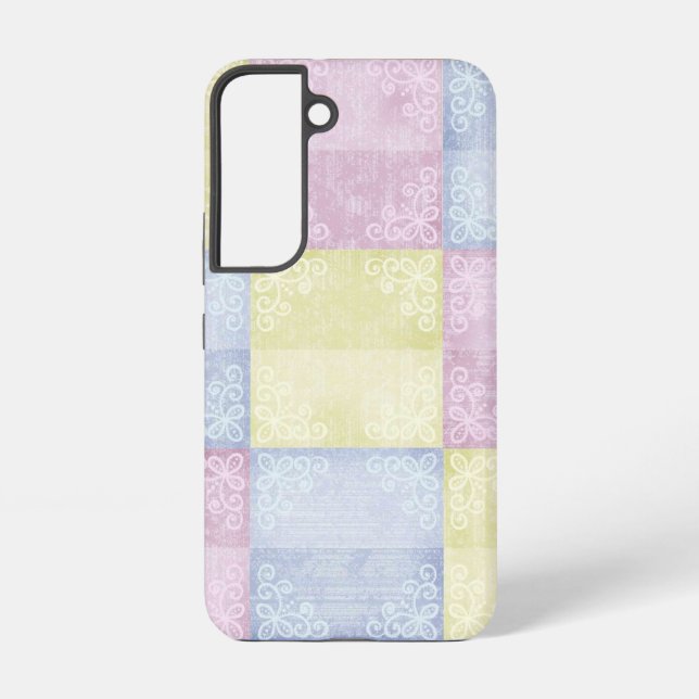 Farbenfrohe Pastell-Patchwork Samsung Galaxy Hülle (Rückseite)