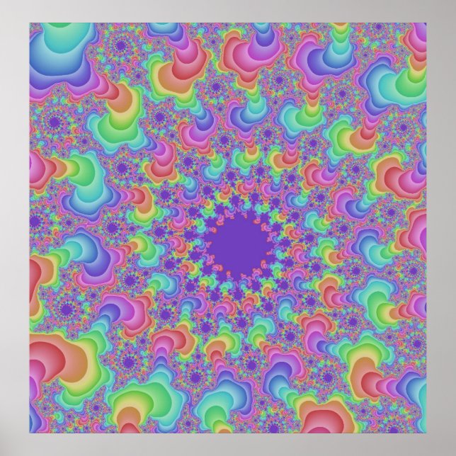 Farbenfrohe Pastell Rainbow Poster (Vorne)