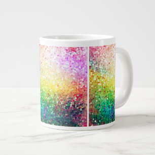 Farbenfrohe Pastell Tones Retro Glitzer Jumbo-Tasse