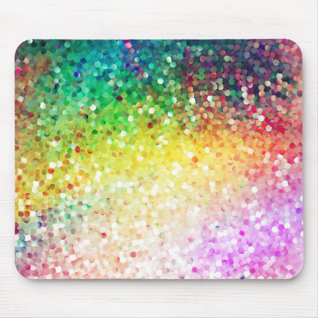 Farbenfrohe Pastell Tones Retro Glitzer Mousepad (Vorne)