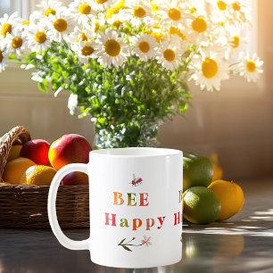 Farbenfrohe Pastelle Bee Happy Kaffeetasse