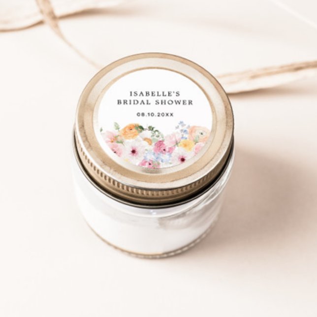 Farbenfrohe Pastelle Brautparty Runder Aufkleber (Von Creator hochgeladen)