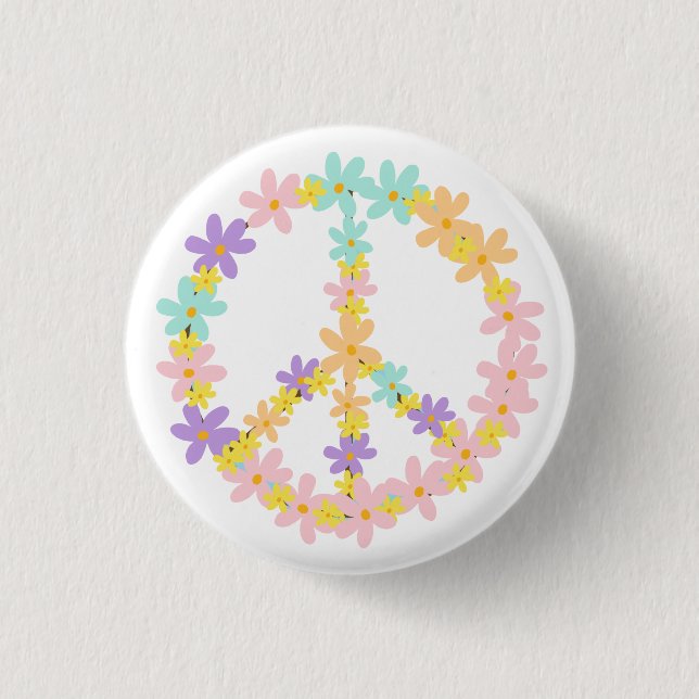 Farbenfrohe Pastelle Mermaid Farben Blumenstrauß Button (Vorderseite)