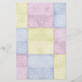 Farbenfrohe Pastelle Patchwork Briefpapier
