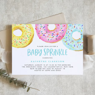 Farbenfrohe Pastelle Sprinkle Donuts Baby Sprinkle Einladung