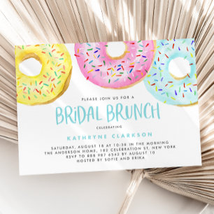 Farbenfrohe Pastelle Sprinkle Donuts Bridal Brunch Einladung