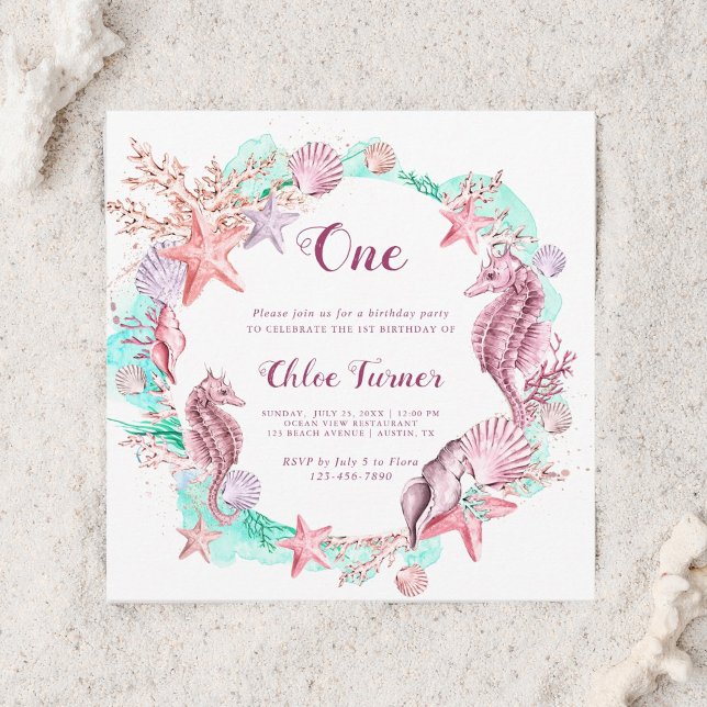 Farbenfrohe Pastelle unter dem Meer Einladung (Von Creator hochgeladen)