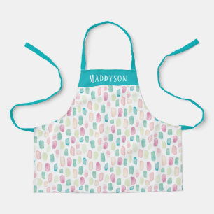 Farbenfrohe Pastellfarben Paint Stroke Pattern Dru Schürze