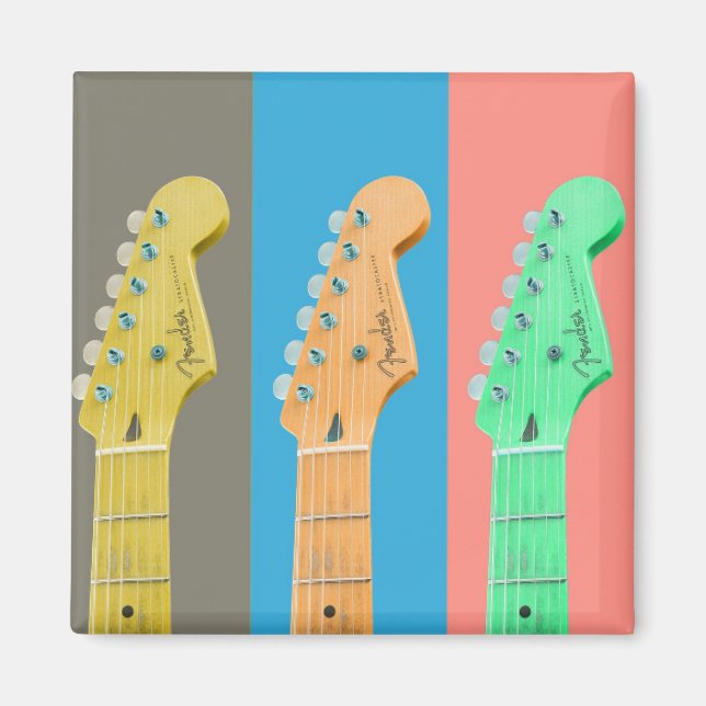 Farbenfrohe pastellfarbene Gitarrenmusik Magnet (Vorne)