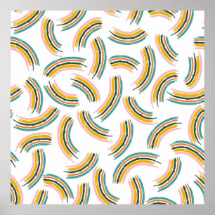 Farbenfrohe pastellfarbene Linien und Formen. Rege Poster