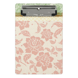 Farbenfrohe pastellfarbene Spitzen-Muster für Desi Mini Klemmbrett