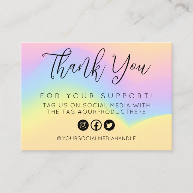 Farbenfrohe Pastellkalligrafie Pastell-Medienbeila Visitenkarte (Vorderseite)