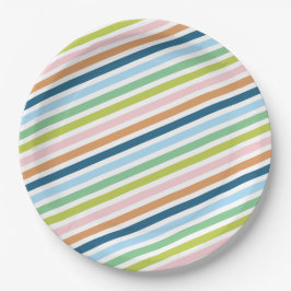 Farbenfrohe Pastellmuster Pappteller