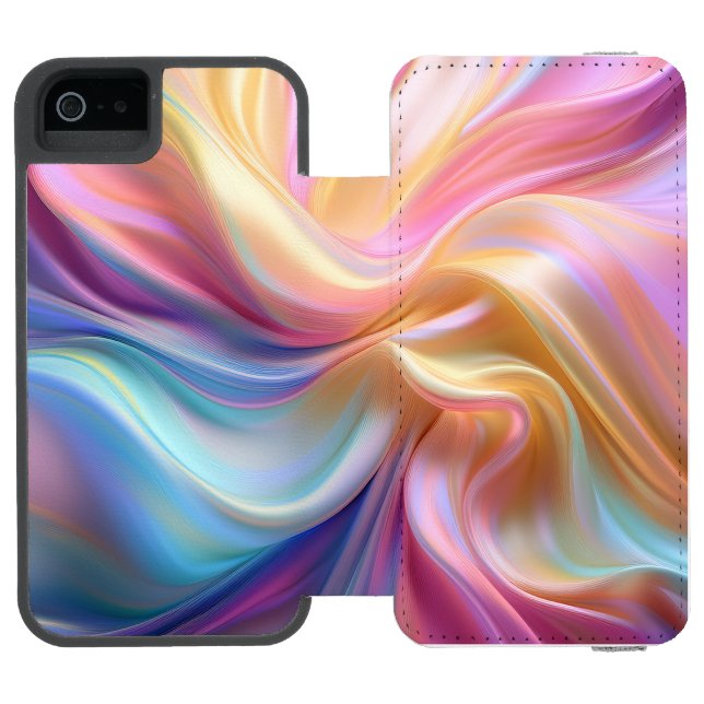 Farbenfrohe Pastellseide Incipio iPhone Geldbeutel-Hülle (Folio Geöffnet)