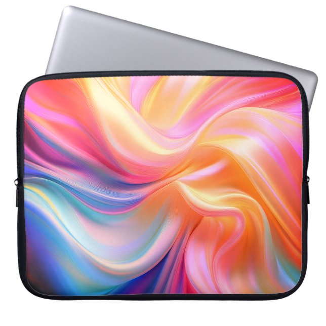 Farbenfrohe Pastellseide Laptopschutzhülle (Vorderseite)