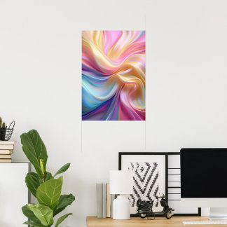 Farbenfrohe Pastellseide Poster