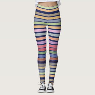 Farbenfrohe Pastellstreifen Leggings