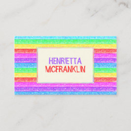 Farbenfrohe Pastellstreifen Visitenkarte