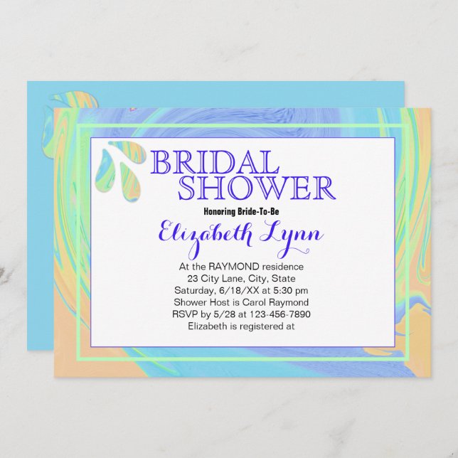 Farbenfrohe Pastelltafel Paint Swirl Vorlage (Vorne/Hinten)