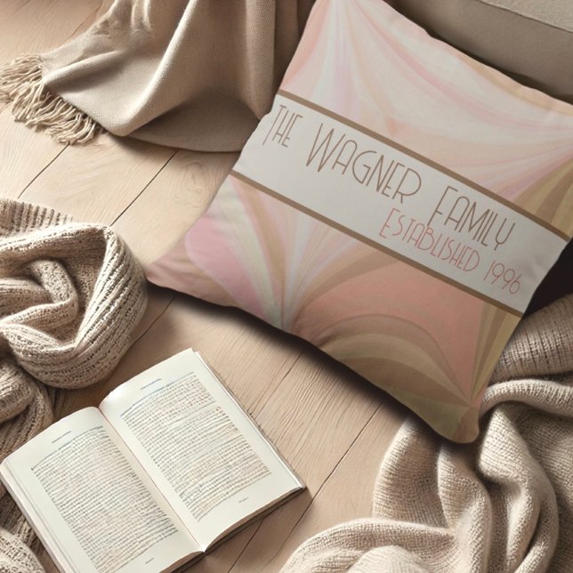 Farbenfrohe Pastete Personalisierter Name Datum In Kissen (Von Creator hochgeladen)