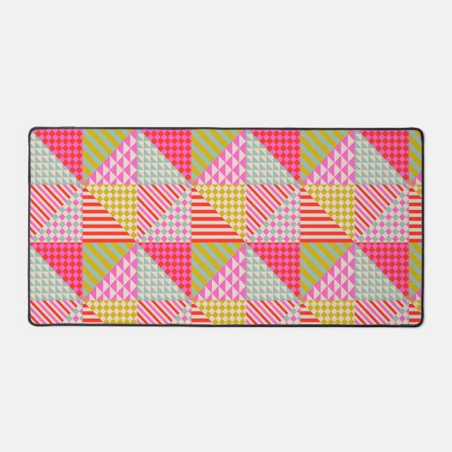Farbenfrohe Patchwork-Ästhetik-Schreibtischmatte M Schreibtischunterlage (Vorderseite)