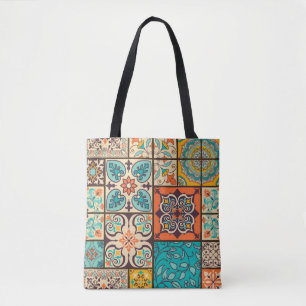 Farbenfrohe Patchwork-Islam-Majolika-Kachel
