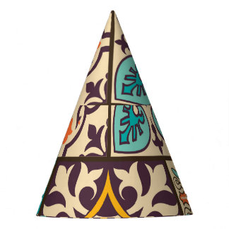 Farbenfrohe Patchwork Islam Motifs Tile Partyhütchen