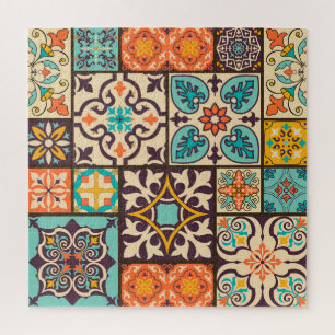 Farbenfrohe Patchwork Islam Motifs Tile Puzzle